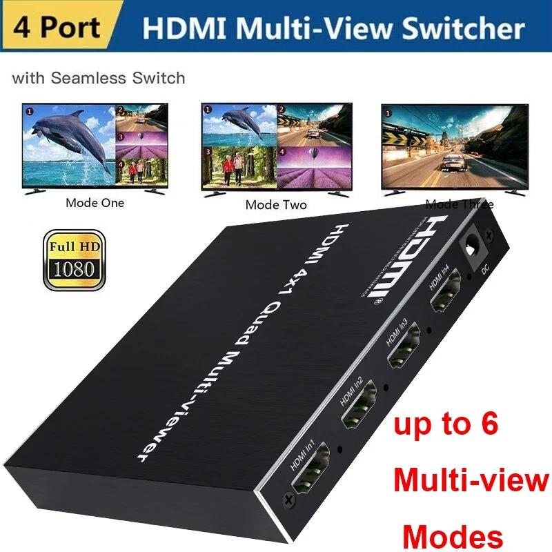 HDMI Ƽ  4 ä  ũ ø, ǽð ɸ ó, 4 in 1 Out Ƽ , 2x2 1 + 3, 6 , 4 X1, 1080p HD